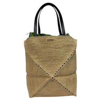 Loewe Pre-owned Tote Bags, female, Beige, Size: ONE SIZE Pre-owned XL Puzzle Fold Tote Bag