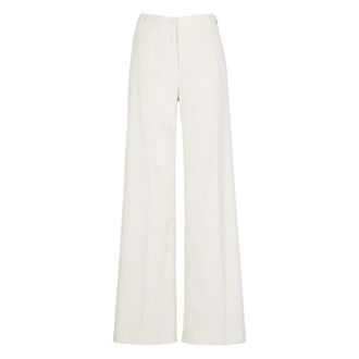Herno Pantalones Palazzo de Pana - Trousers - Mujer - Blanco - XS