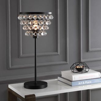 Jonathan Y Designs Buckingham 25 Crystal/Metal Table Lamp