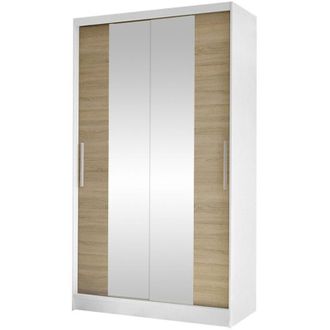 Mirjan24 Mobilier1 - Armario Closico 163, Blanco + Roble Sonoma, 200x100x58cm, Puertas De Armario: Correderas, N&uacute;mero De Estantes: 0