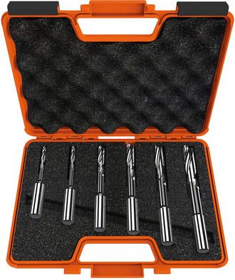 CMT 160.001.10 Set con 6 Punte Elicoidali per Mortasare, Grigio