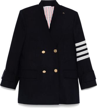 Thom Browne Set gilet e caban con dettaglio a 4 righe - Blu