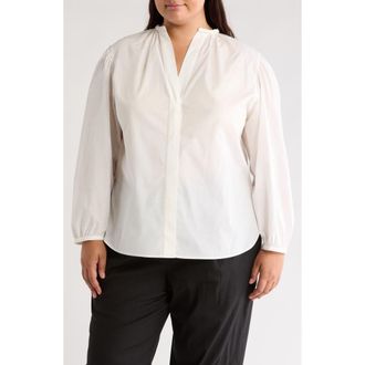 Vince Braid Trim Cotton Blouse in Optic White at Nordstrom Rack, Size 3X