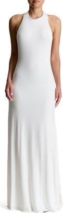 Naked Wardrobe Maxi Halter Dress in White at Nordstrom, Size X-Large