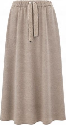 Herno Mid-Length Flannel Skirt With Elastic Drawstring Waist