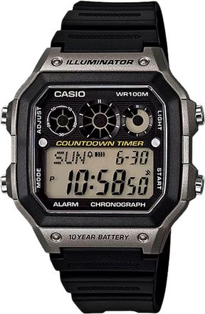 Casio Mens Digital Illuminator Black and Grey Digital Watch - AE-1300WH-8AV