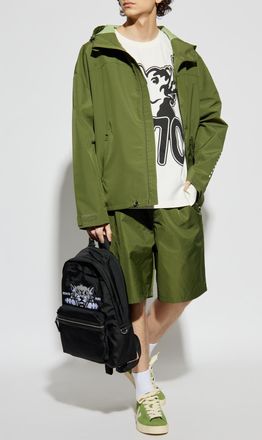 Kenzo Shorts With Logo Patch, Mens, Green