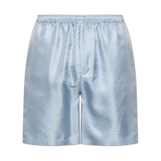 Ferragamo Short Shorts, male, Blue, Size: XL Silk Shorts