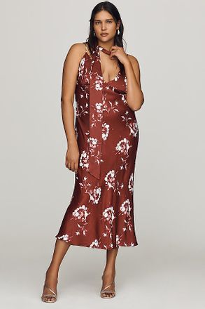 Maeve Clara Printed V-Neck A-Line Midi Dress by Maeve