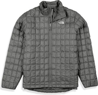 The North Face Thermoball Puffer Jacket Womens Gray Insulated Full Zip KFC442