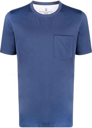 Brunello Cucinelli round-neck cotton T-shirt - men - Cotton - M - Blue