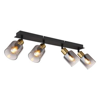 Globo Lighting Foco - Hollsy - Negro - Vidrio Metal Vidrio Ahumado - - Globo