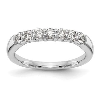 Diamond2Deal 14k White Gold Lab Grown Diamond 7-Stone Band Ring 0.8Ct Clarity- VS Color- G-H