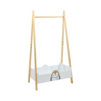 Mobili Rebecca Perchero infantil en mdf pino blanco 120x60x35
