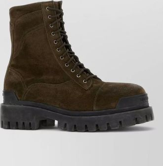 Balenciaga leather combat strike ankle boots