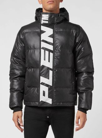 Philipp Plein Piumino imbottito in tessuto tecnico con cappuccio e logo