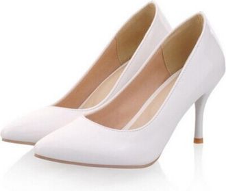Generic Womens Pointed-Toe Party Stiletto Heels - Versatile Court Shoes for Work, Weddings & Occasions,White,6.5 UK