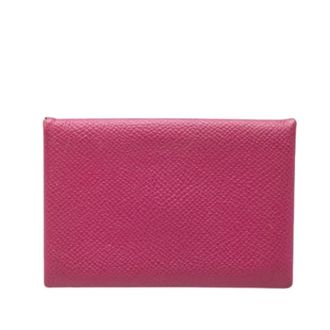Herm&egrave;s Pre-owned Calvi Card Holder - Dames - Vintage Accessoires - Roze - ONE Size - Leer - Vintage