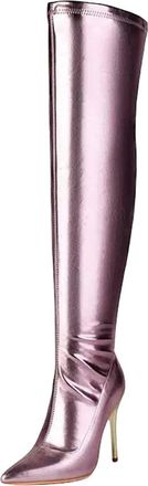 Generic Womens Sexy Over The Knee Boots Pointed Toe Super High Thin Heel Side Zipper For Banquet And Party Dressy Events