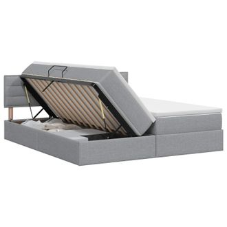 vidaXL Letto Con Contenitore 2 Pz Grigio Chiaro Pelle Sintetica Vidaxl