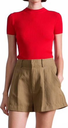 Apiece Apart Ciao Ribbed Tee In Red