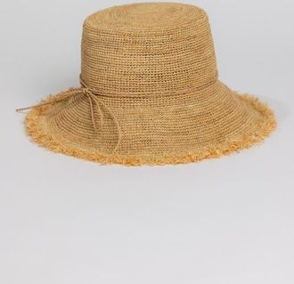 Hat Attack Packable Raffia Bucket Hat in Natural at Nordstrom