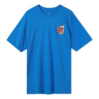 Nike Sportswear Shoe Printing Sports Round Neck Short Sleeve Blue DD1261-435