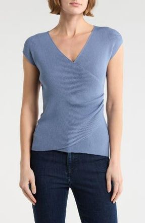 Max Studio Cap Sleeve Wrap Sweater in Chambray at Nordstrom Rack, Size X-Large
