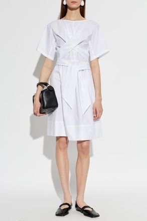 Emporio Armani Dress With Tie Detail, Womens, White