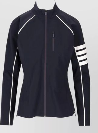 Thom Browne compression zip jacket high collar stripes