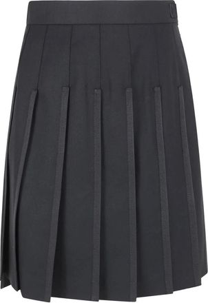 Thom Browne Short Skirts, female, Black, Size: 2XS Bermuda Length Classic Pleated Skirt
