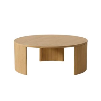 Wabi Home Mesa de centro de madera maciza &oslash;95 cm
