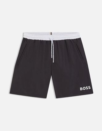 HUGO BOSS Mens Starfish Logo Print Swim Shorts - Grey - Size: 42/43/32