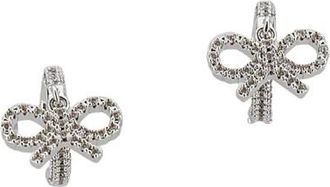 Self Portrait Small Hoop Earrings with Bow Pendant - Dames - Oorbellen - Grijs - ONE Size - Accessoires