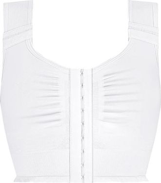 Amoena LymphFlowLong Wire-Free Front Closure Bra in White at Nordstrom, Size Xx-Large
