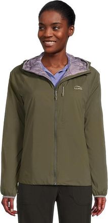 L.L.Bean Primaloft Packaway Air Hoodie Womens Coat Dark Loden : LG, Polyester