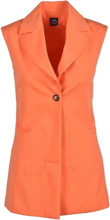 Lvl Level Vibes Level Orange Textured Cotton-Blend Vest
