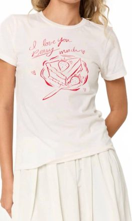 Bloomingdale's Love You Berry Much Tee Top In White