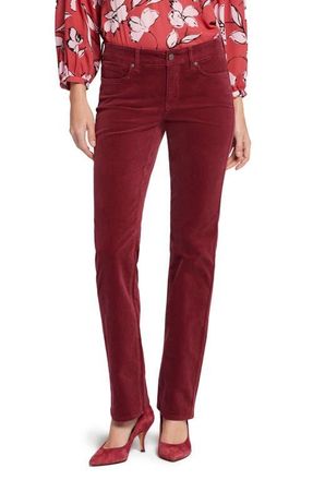 NYDJ Marilyn Corduroy Straight Leg Pants in Cranberry Pie at Nordstrom, Size 00