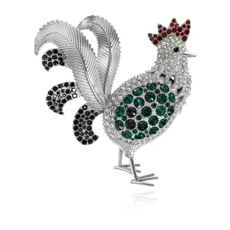 Dolce & Gabbana Spilla con cristalli scintillanti - - Accessories - Uomo - Grigio - ONE SIZE