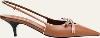 Miu Miu Nappa Leather Bow Slingback Pumps