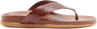 Ancient Greek Sandals Charys crocodile-effect sandals - women - Calf Leather/Leather/Rubber - 41 - Brown