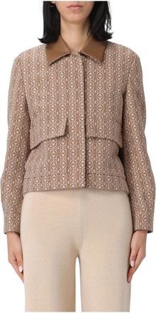 Max Mara Jassen, Dames, Veelkleurig, 3Xs, Katoen, Viborg Katoenen Jacquard Jas
