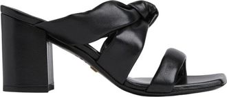 Stuart Weitzman Knot Block Slide Sandaal - Dames - Muiltjes - Zwart - 37 EU - Leer - Schoenen
