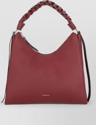 Coccinelle leather shoulder bag braided handle hardware