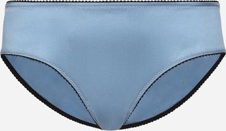 Dolce & Gabbana Satin Panties - Woman Underwear Light Blue Silk 1