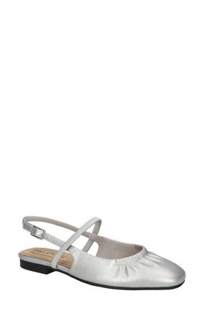 Easy Street Blake Slingback Flat in Silver at Nordstrom, Size 7.5