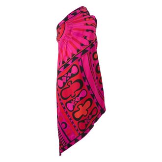 Pucci Soleil Print One-Shoulder Silk Dress - Dames - Jurken - Veelkleurig - Maat: XS Zijde