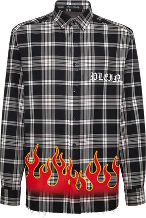 Philipp Plein Heren, Overhemden, Zwart, Maat: S Katoen