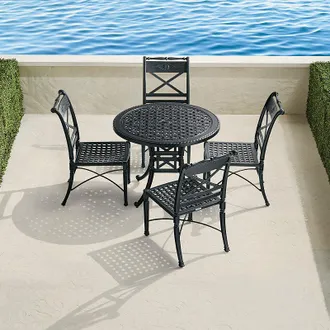 Frontgate Carlisle 5-pc. Bistro Set in Onyx Aluminum - Frontgate